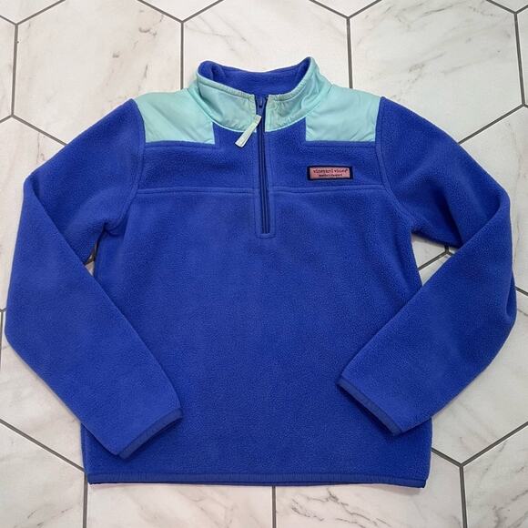 Vineyard Vines Blue Fleece 1/4 Zip Pullover Size XS 5-6 - Picture 3 of 9